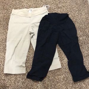 Two maternity capris
